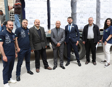 The National Bank continues its relief interventions by providing 60 tons of food supplies to disadvantaged families in the West Bank governorates